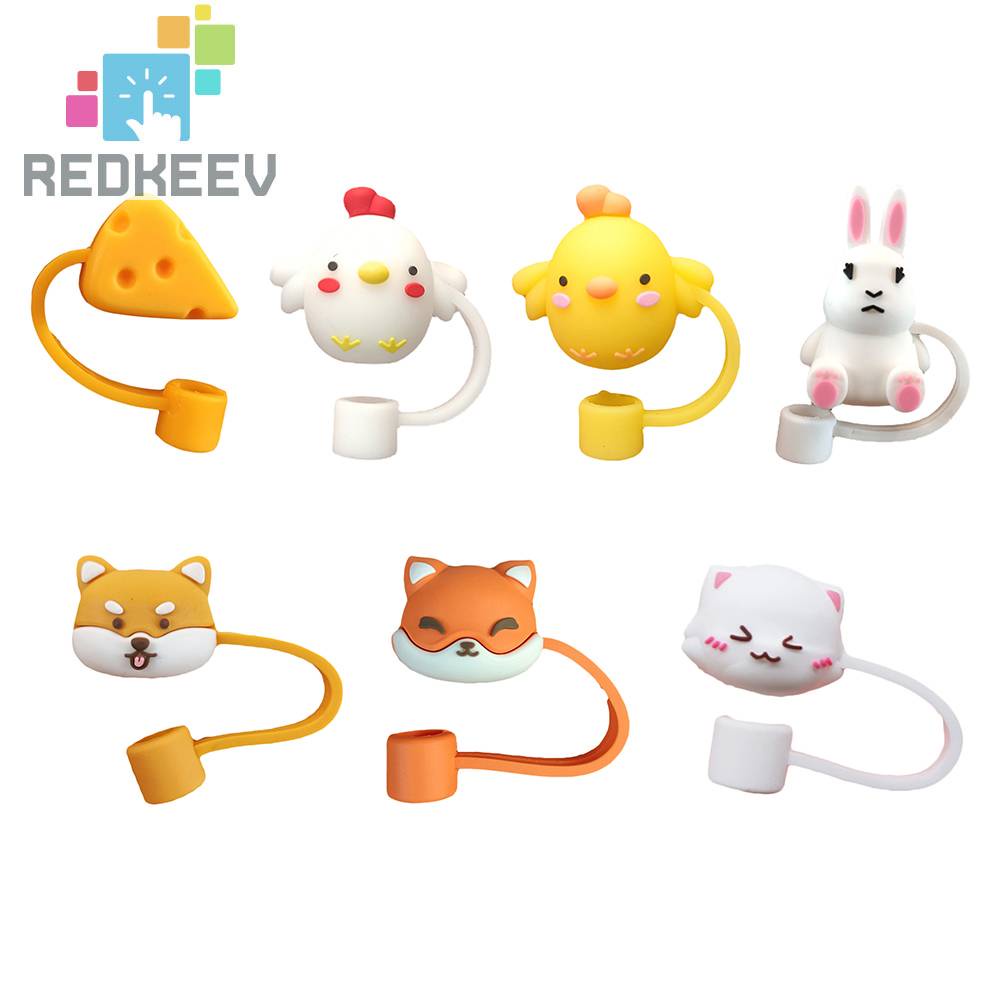 Nắp Đậy Ống Hút Bằng Silicon Họa Tiết Hoạt Hình Dễ Thương Kích Thước 6-8mm