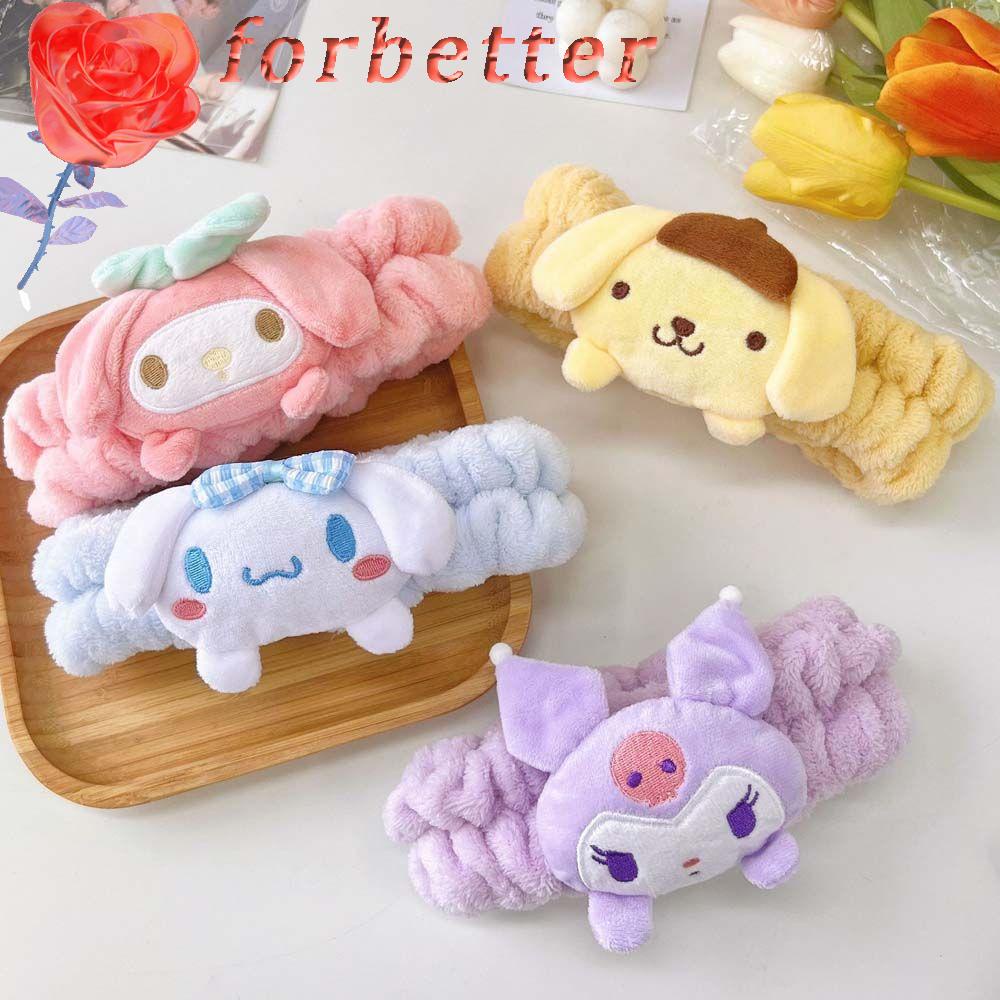 FORBETTER Băng Đô Vải Nhung Họa Tiết Hoạt Hình Dễ Thương