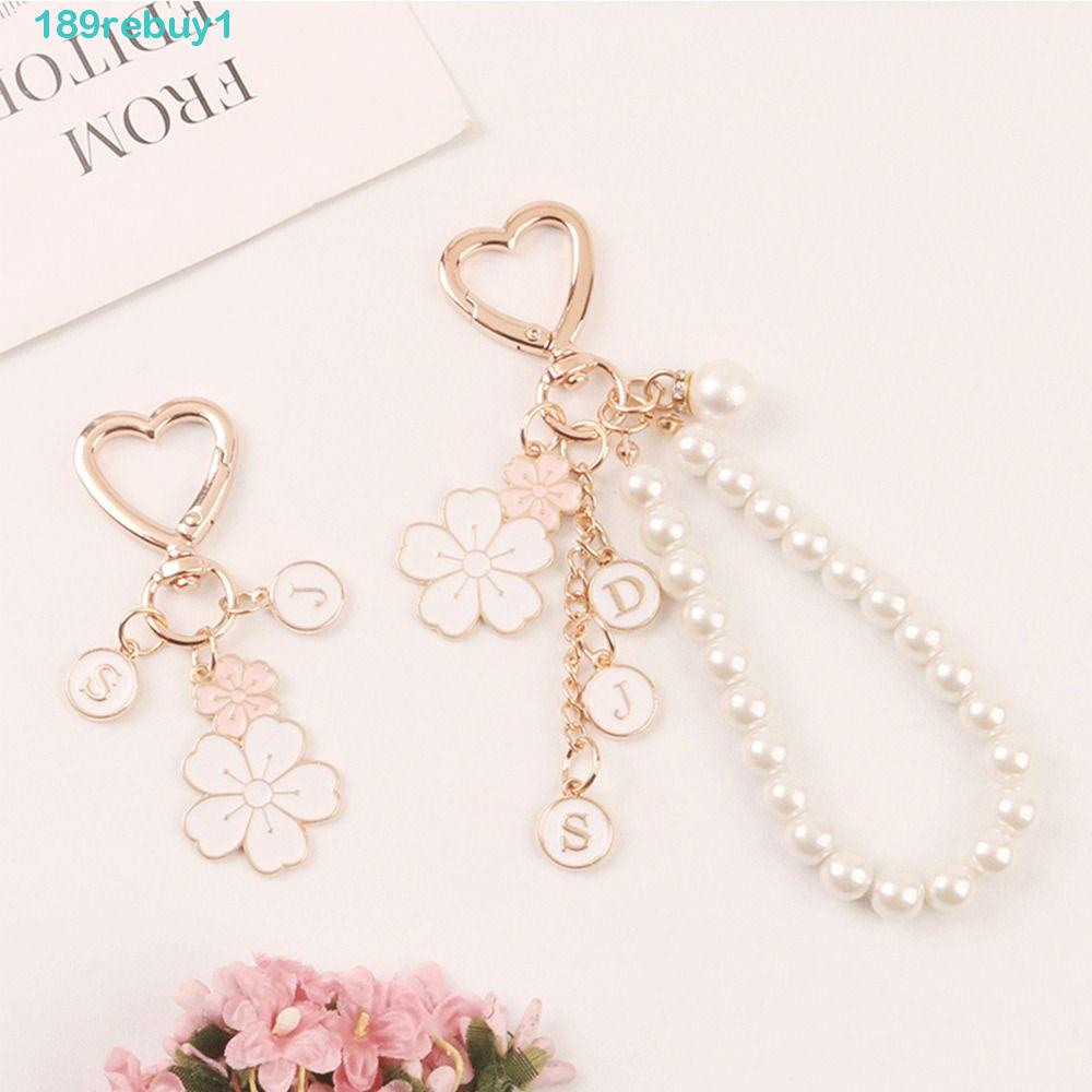 REBUY1 Móc Khóa Hình Hai Bông Hoa Dễ Thương Phong Cách Hàn Quốc