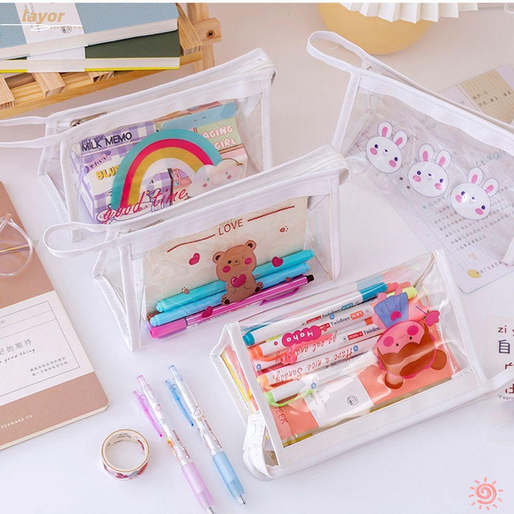 LAY Túi Đựng Đồ Trang Điểm Bằng PVC Họa Tiết Hoạt Hình Ốp