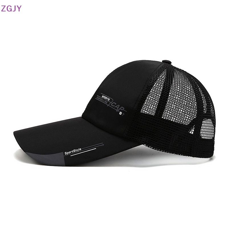 Mũ Lưỡi Trai Màu Trơn Phối Lưới Thoáng Khí Thời Trang Mùa Hè Cho Nam Mới