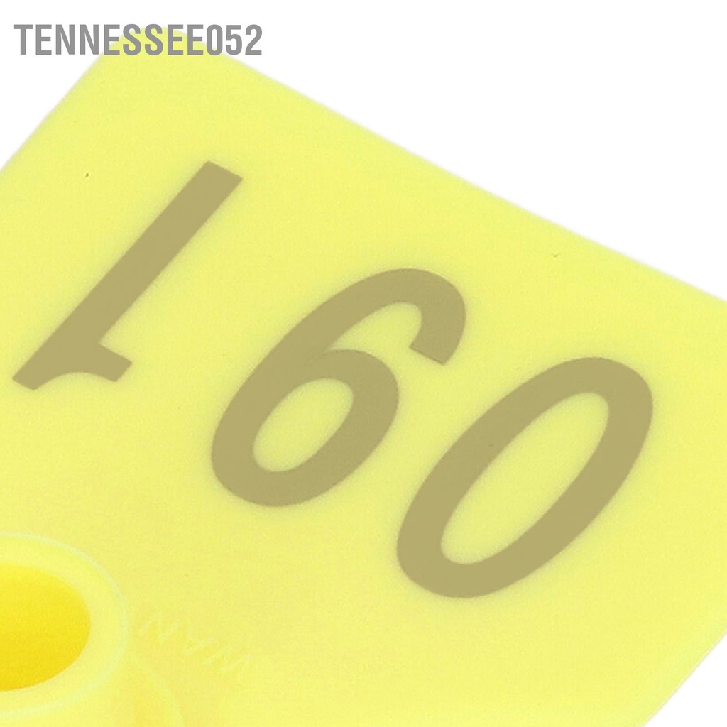 Tennessee052 100 Bộ Thẻ tai gia súc Nhãn lợn được đánh số bằng nhựa màu vàng cho chăn nuôi trang trại