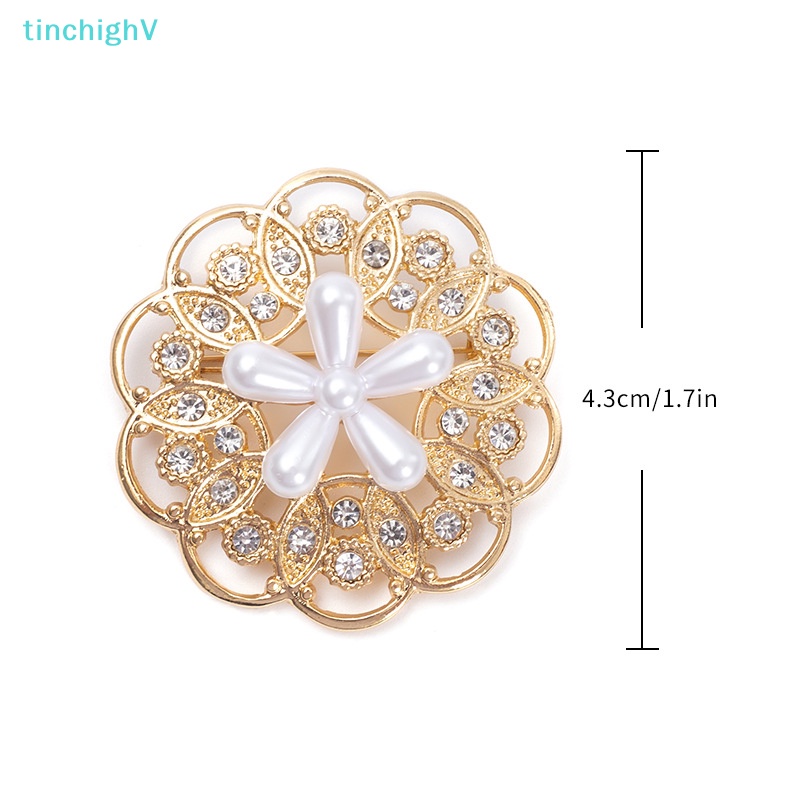 Ghim Cài Áo Hợp Kim Hình Hoa Đính Đá Và Ngọc Trai Đơn Giản Thời Trang Cho Nữ