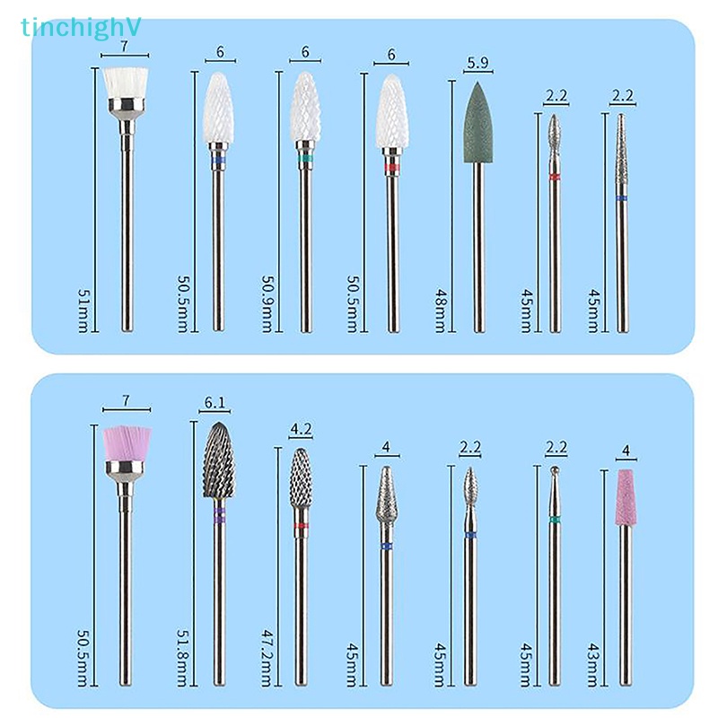 Bộ 7 Đầu Mài Móng Tay Bằng Sứ &amp; Thép Chuyên Dụng
