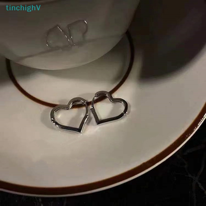 [TinchighV] 1 Đôi Bông Tai Bạc Hình Trái Tim Hình Học Nhỏ Không Gây Dị Ứng Phong Cách Hàn Quốc Đơn Giản Thời Thượng [Mới]