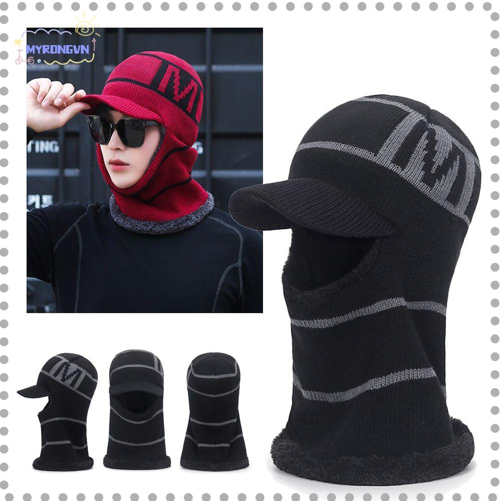 MYRONGVN Set Mũ beanie Kèm Khăn Choàng Cổ Dày Dặn Giữ Ấm Mùa Đông