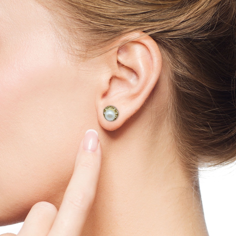 Set 9 Đôi Khuyên Tai Hình Hoa Hồng Đính Đá / Ngọc Trai Giả Thời Trang Thanh Lịch Dành Cho Nữ