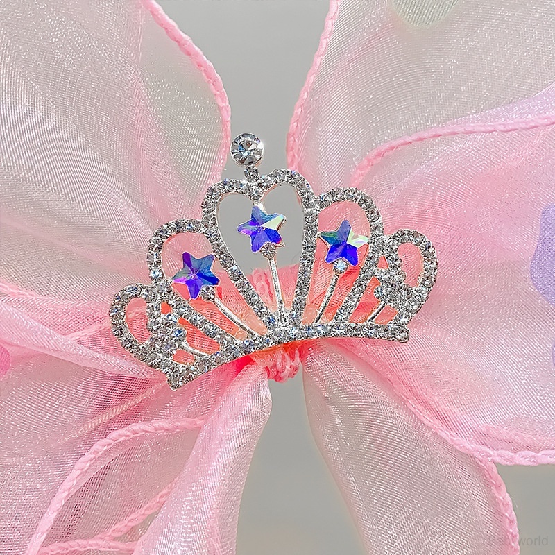 Kẹp Tóc Hình Vương Miện Phối Lưới Xinh Xắn Cho Bé Gái