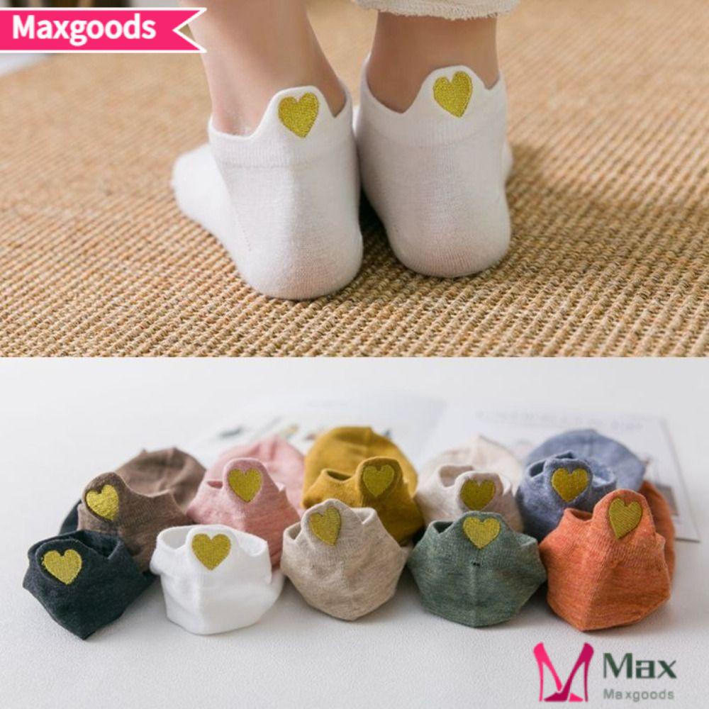 MAXG Set 4 Đôi Vớ Cổ Ngắn In Hình Trái Tim Dễ Thương Thời Trang