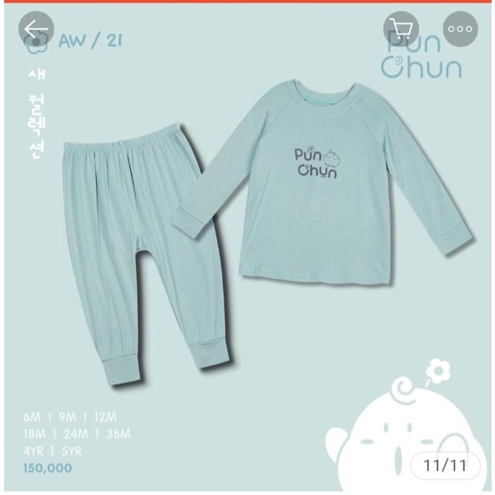 Bộ quần áo cài lệch/ cài giữa /chui đầu dài tay Punchun chất siêm mềm đẹp