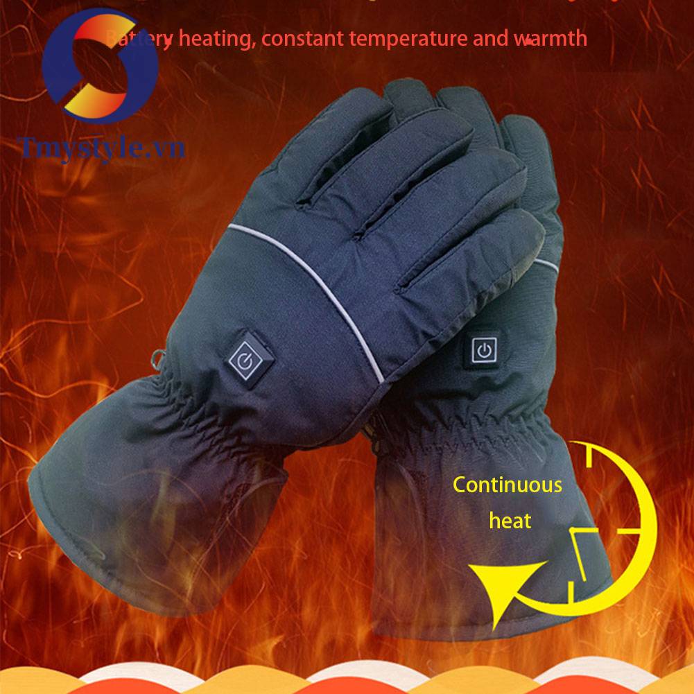 Set 2 Găng Tay Giữ Ấm 3 Tai Bằng Điện Có Thể Điều Chỉnh Tiện Lợi Khi Đi Xe Đạp