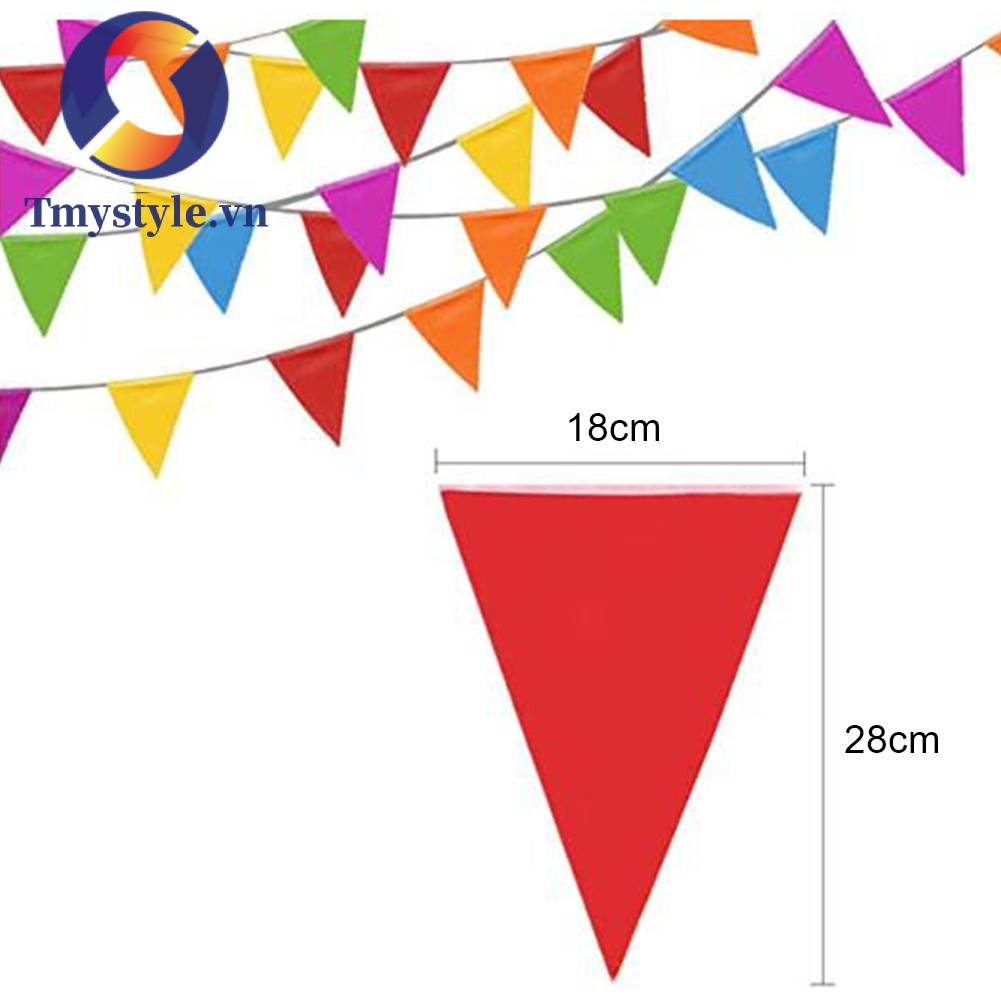 Dây Cờ Tam Giác 40m Bằng Polyester Nhiều Màu Trang Trí Bữa Tiệc