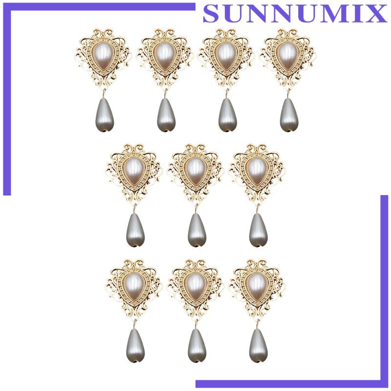 Bộ 10 Nút Thắt Lưng Phẳng Trang Trí Cho Cài Tóc Đám Cưới