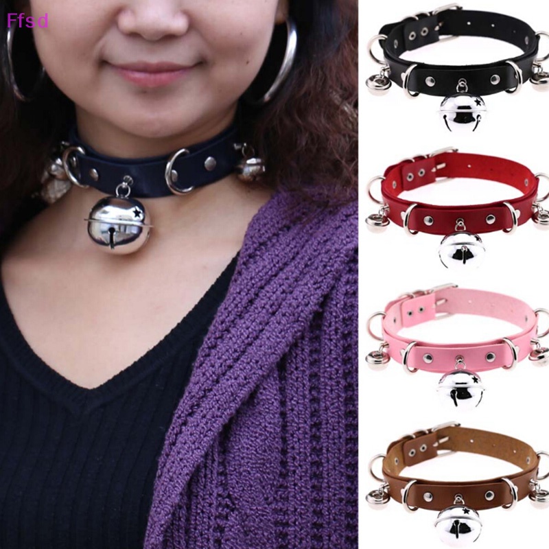 Vòng Cổ Choker Da Đính Chuông Quyến Rũ Cho Nữ