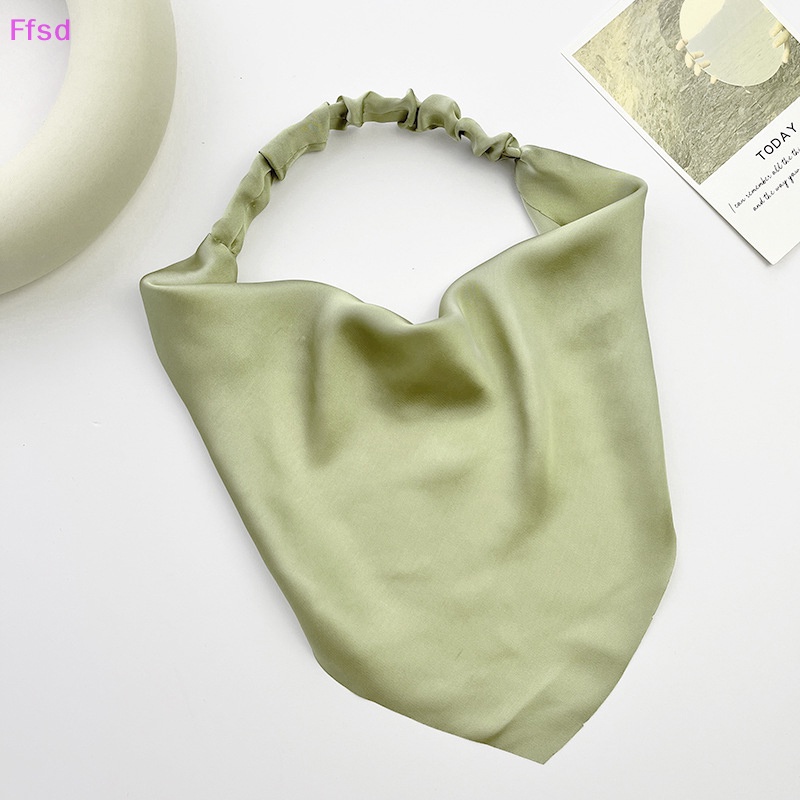 {Ffsd} Khăn Voan Trùm Đầu Bandana Hình Tam Giác Co Giãn Màu Trơn Trang Trí Tóc Thời Trang Mùa Hè Dành Cho Bạn Nữ * Bán Chạy