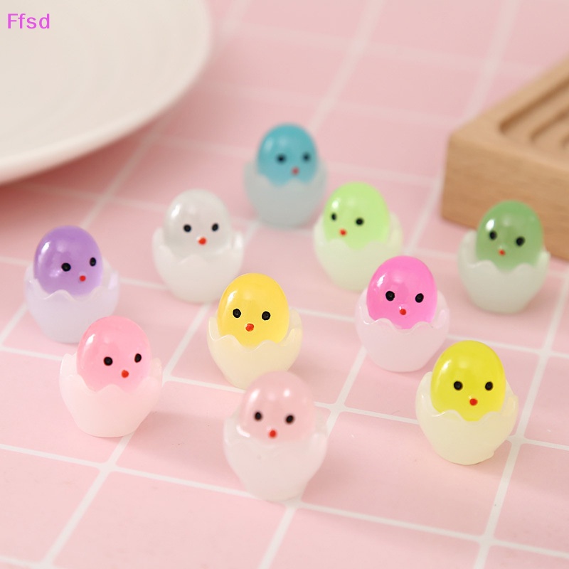 {Ffsd} Bộ 2 Cây Kem Làm Móc Khóa / Điện Thoại Mini Bằng Gel Resin Dạ Quang Hình Gà Con Diy