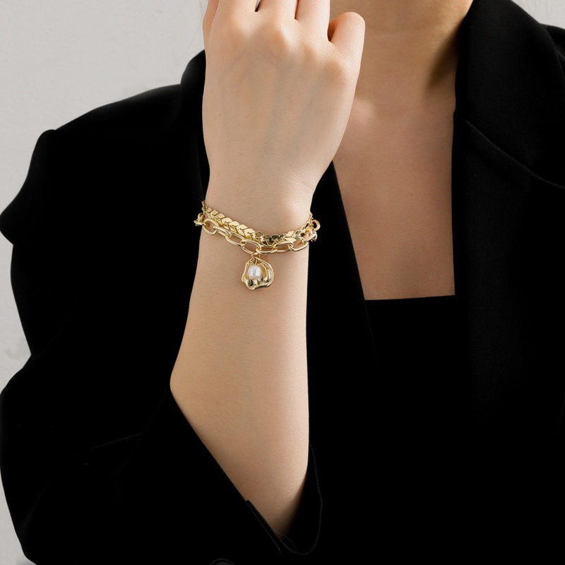 Ygt Vòng Tay Dây Xích Đôi Bằng Kim Loại Đính Đá Zircon Có Thể Điều Chỉnh Sang Trọng Làm Quà Tặng