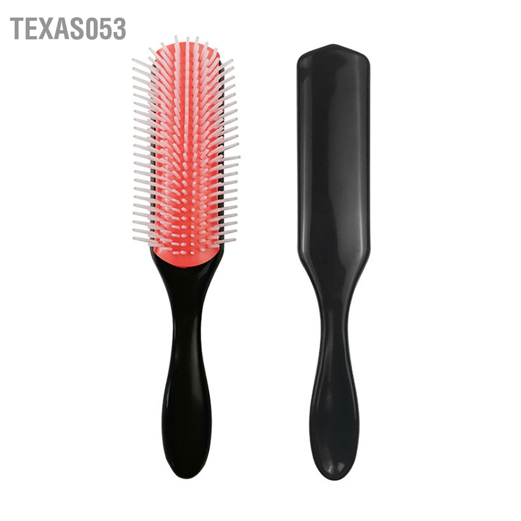Texas053 2 Chiếc 9 Hàng Bàn Chải Tóc Lông Nylon Tạo Kiểu Xoăn Detangling Tách Định Hình Xác Lọn