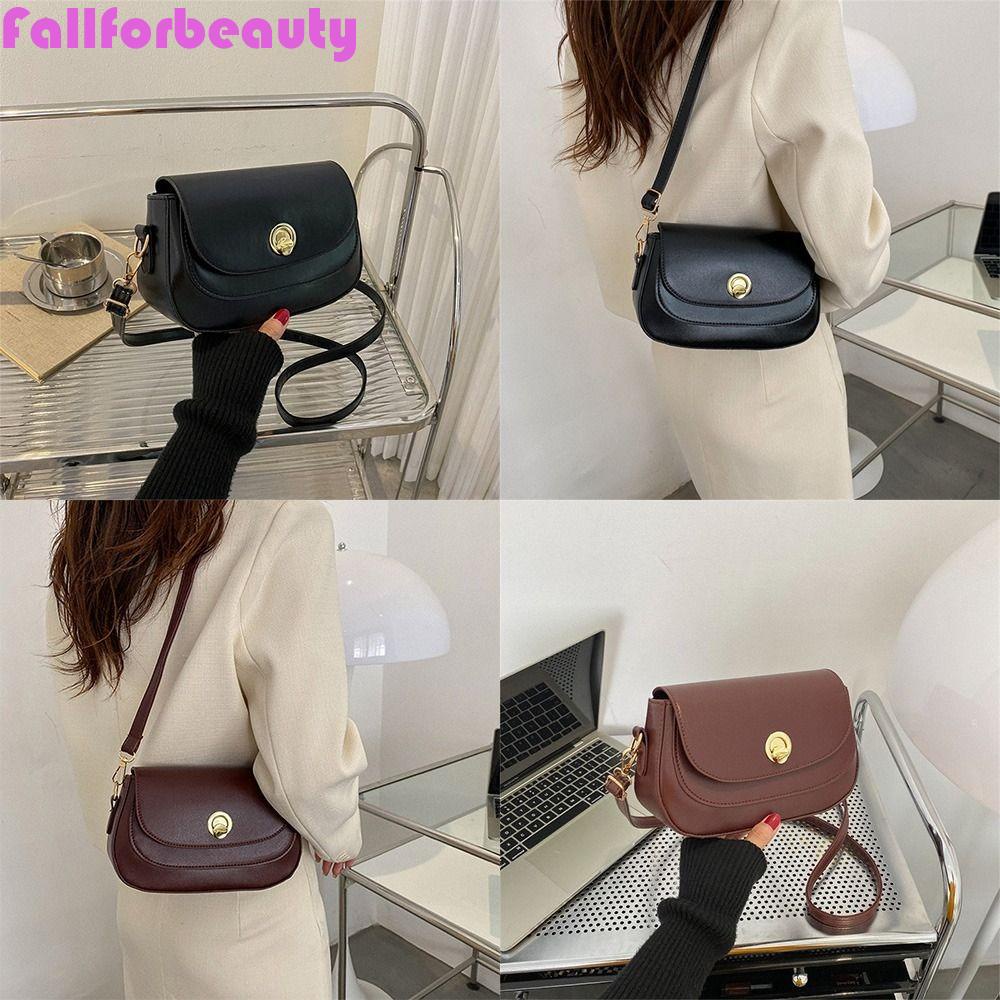 FALLFORBEAUTY Túi Đeo Chéo Bằng Da PU Phong Cách Hàn Quốc Thời Trang Cho Nữ