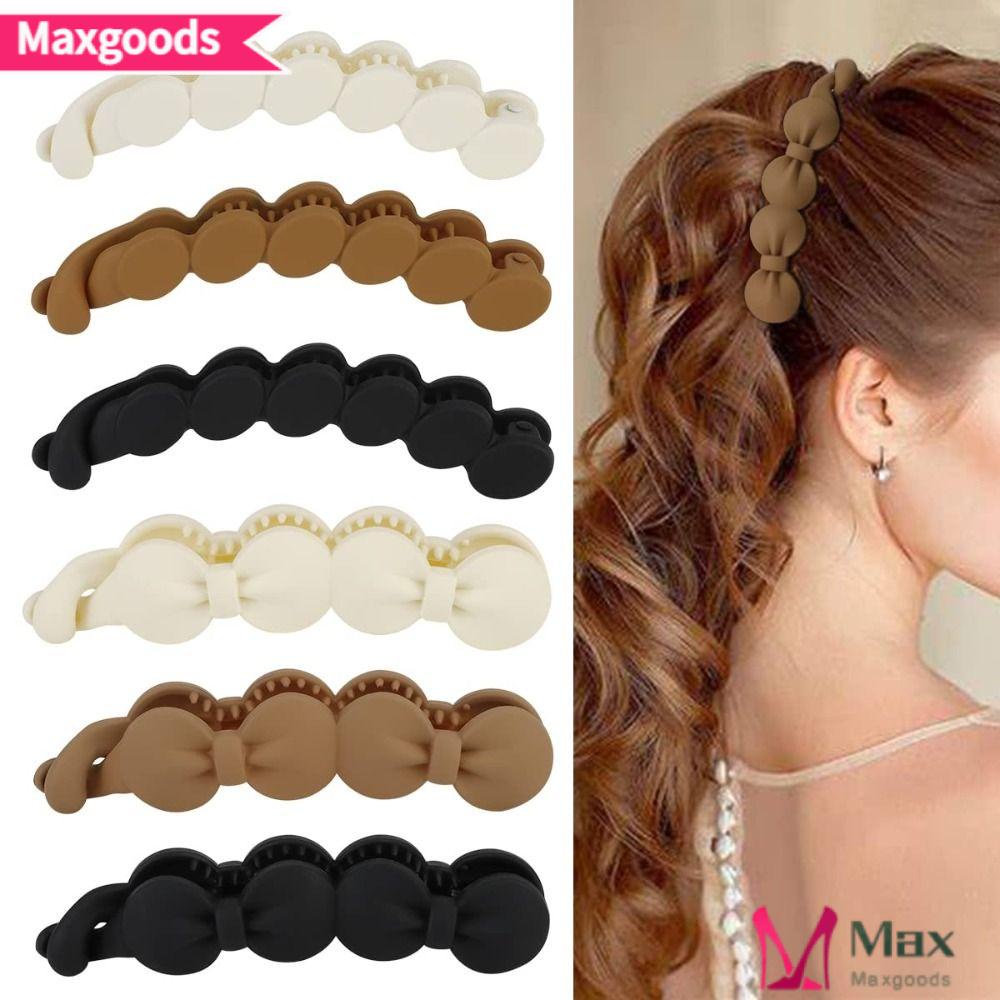 MAXG Kẹp Tóc Đính Nơ / Hình Oval Mỏng Nhẹ Thời Trang Xinh Xắn Cho Nữ