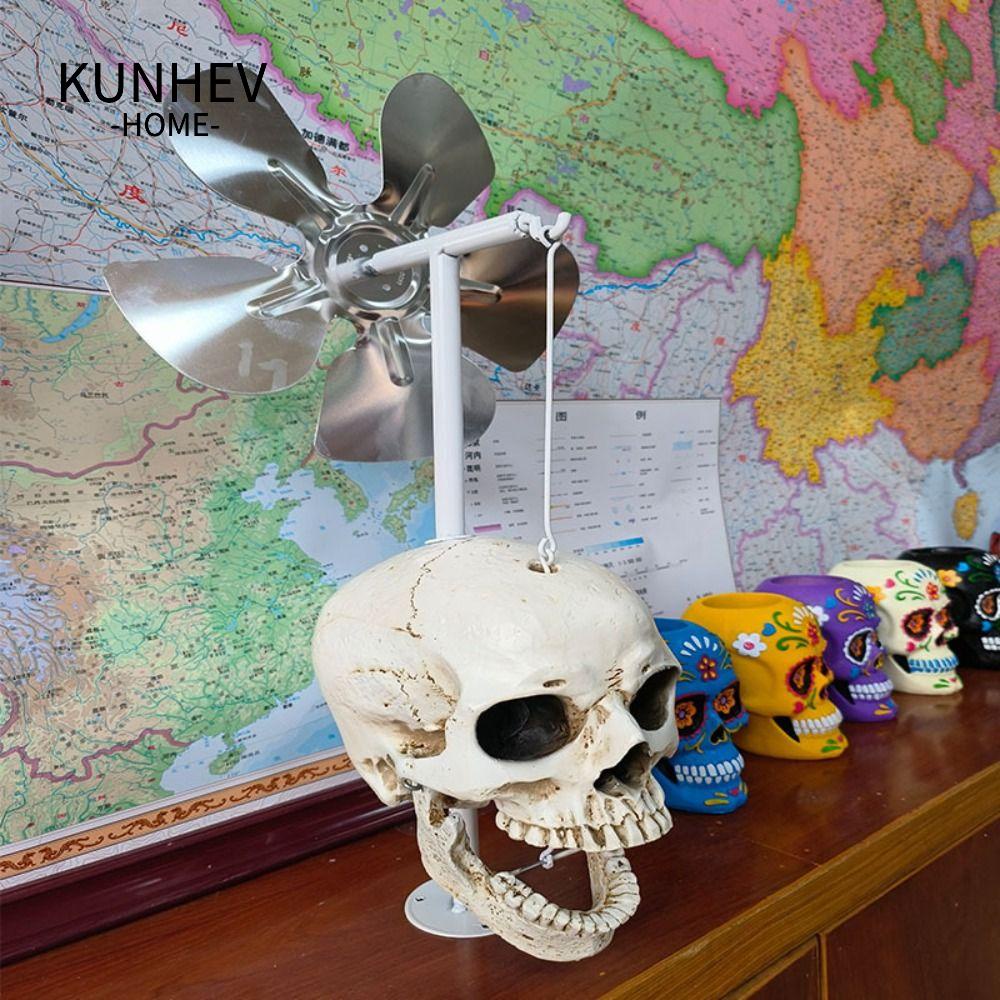 KUNHEV Con Quay Gió Kim Loại Hình Đầu Lâu Kinh Dị Trang Trí Halloween