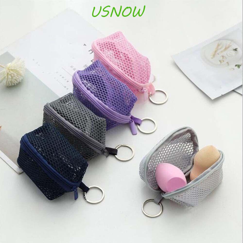 USNOW Túi Lưới Đựng Mút Trang Điểm Mini Màu Sắc Xinh Xắn