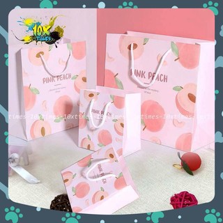 túi giấy đựng quà tặng dễ thương quả đào hồng cute tặng sinh nhật bạn gái, valentine, ngày lễ 10xtimes
