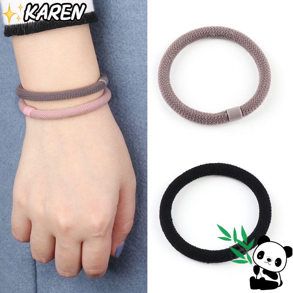 KAREN Dây Buộc Tóc Cao Su Co Giãn Thời Trang Cho Nữ
