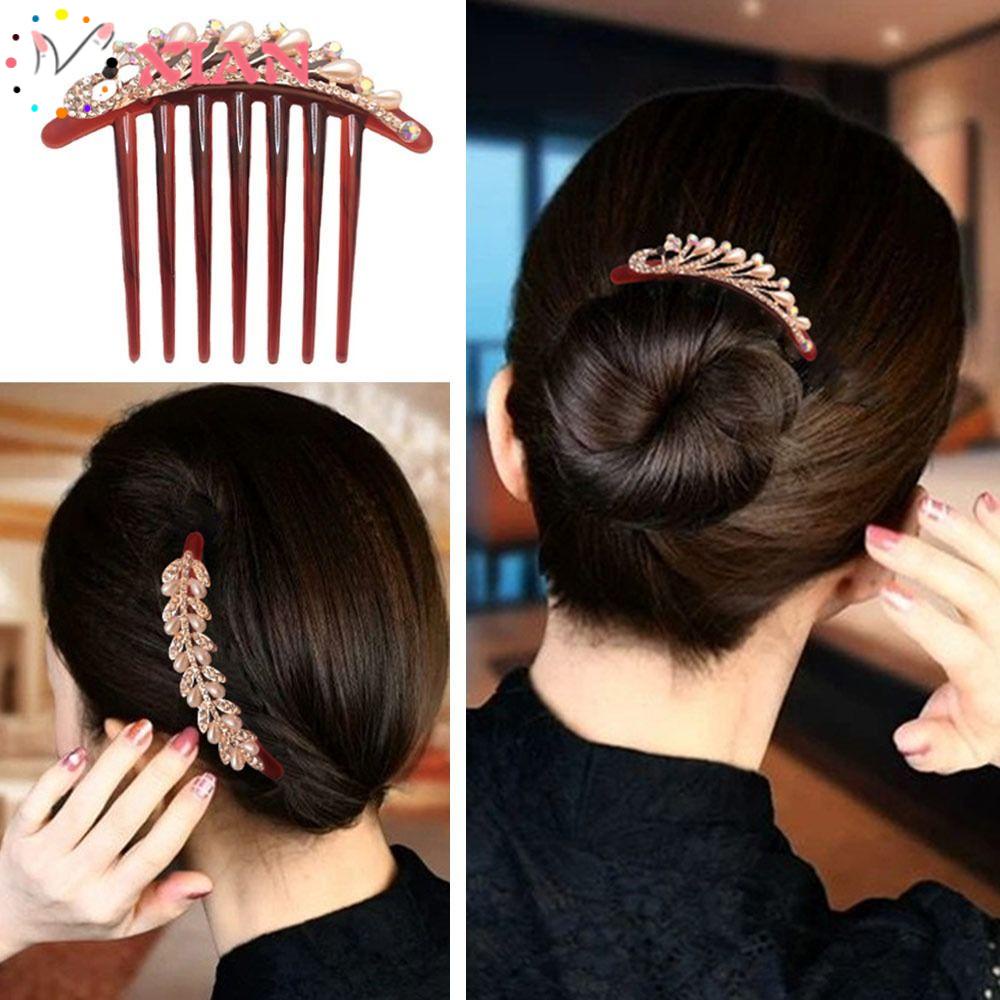 XIANTIN Lược Cài Tóc Hình Hoa Đính Đá Lấp Lánh Cho Nữ