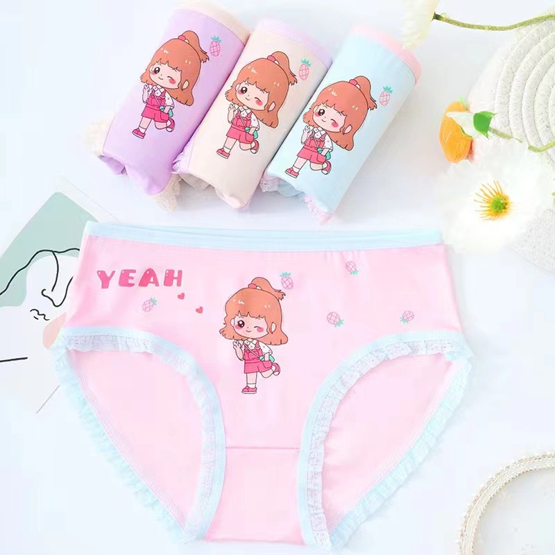 Quần Lót Cỡ Lớn In Hoạt Hình Công Chúa Dễ Thương Cho Bé Gái