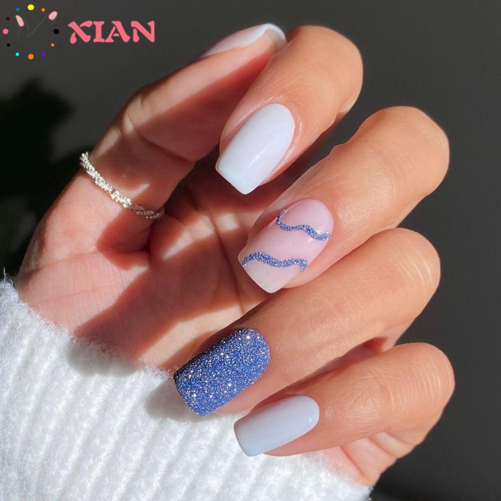 XIANTIN Bộ Móng Tay Giả Trang Trí Đơn Giản