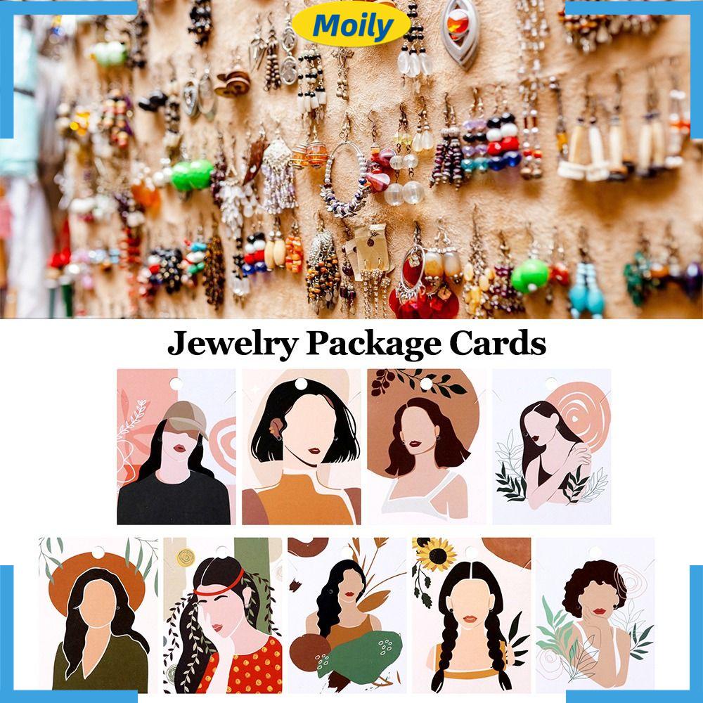 MOILYVN Set 100 Tấm Giấy Kraft 6cm * 8cm Trưng Bày Bông Tai