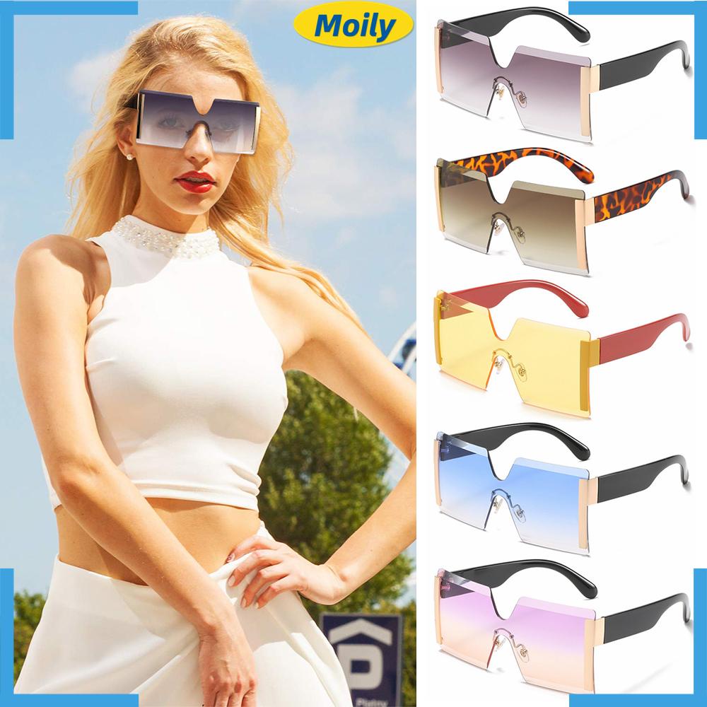 MOILYVN Kính Râm Oversized Không Gọng Màu Sắc Kẹo Ngọt Chống Tia UV400