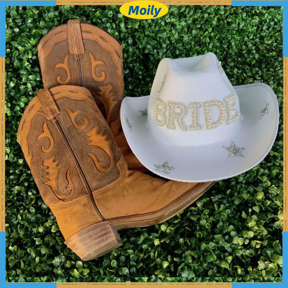 MOILYVN Mũ Cao Bồi Hóa Trang Ngôi Sao Mới Phong Cách Phương Tây Cho Bachelorette