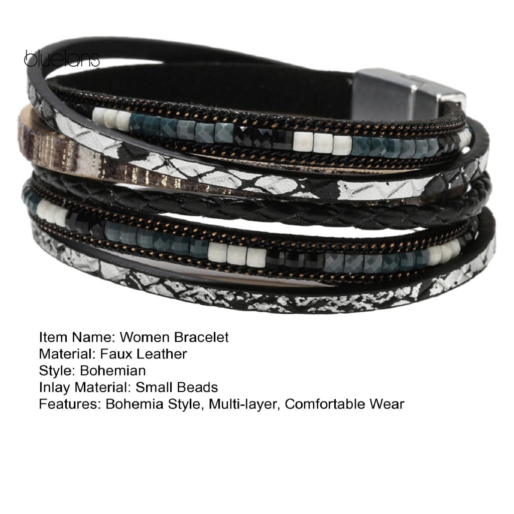 Vòng Tay Da Nhiều Sợi Phong Cách Bohomian Cho Nữ