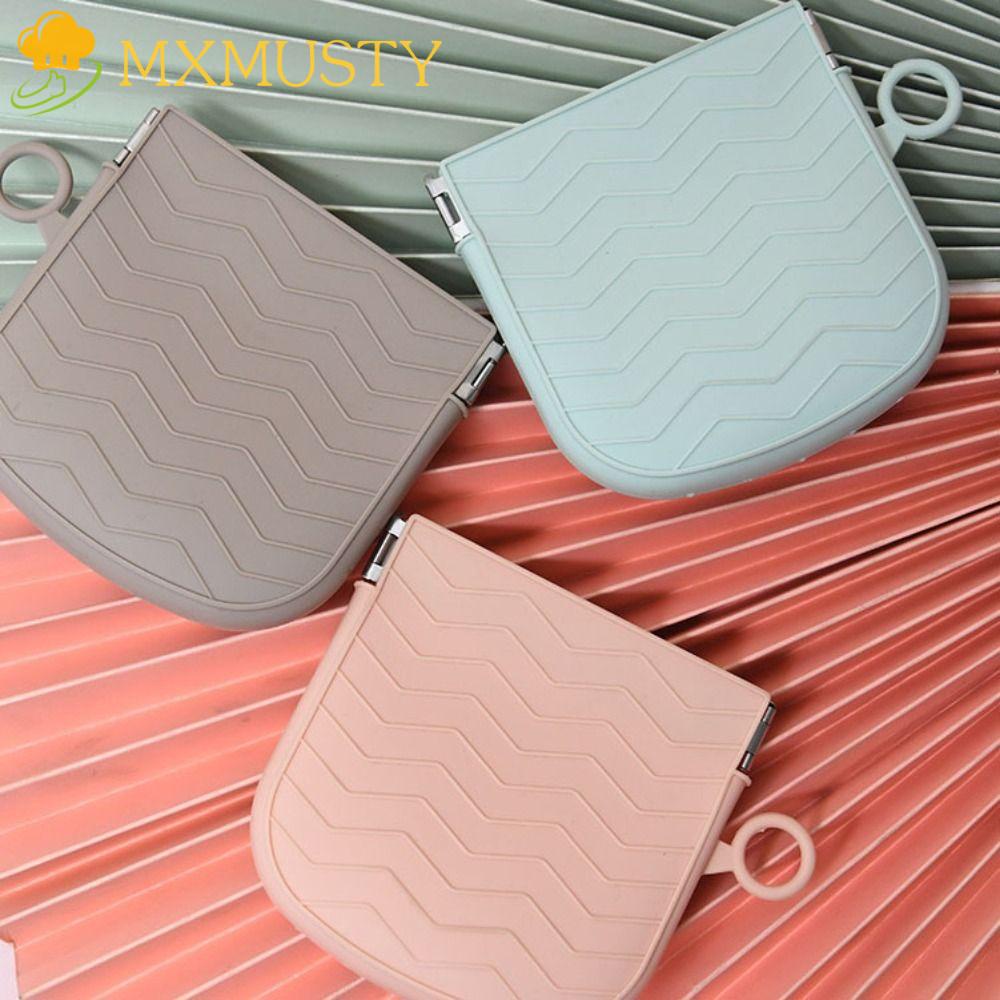 MXMUSTY Túi Đựng Mỹ Phẩm / Chìa Khóa Bằng Silicon Màu Trơn Họa Tiết Chiếc Lá Đa Năng Chống Đóng Mở Tiện Dụng Cho Nữ