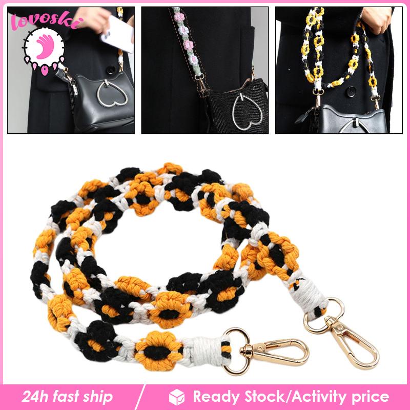 Dây Đeo Điện Thoại Dệt Hoa Có Móc Khóa Dành Cho Nữ