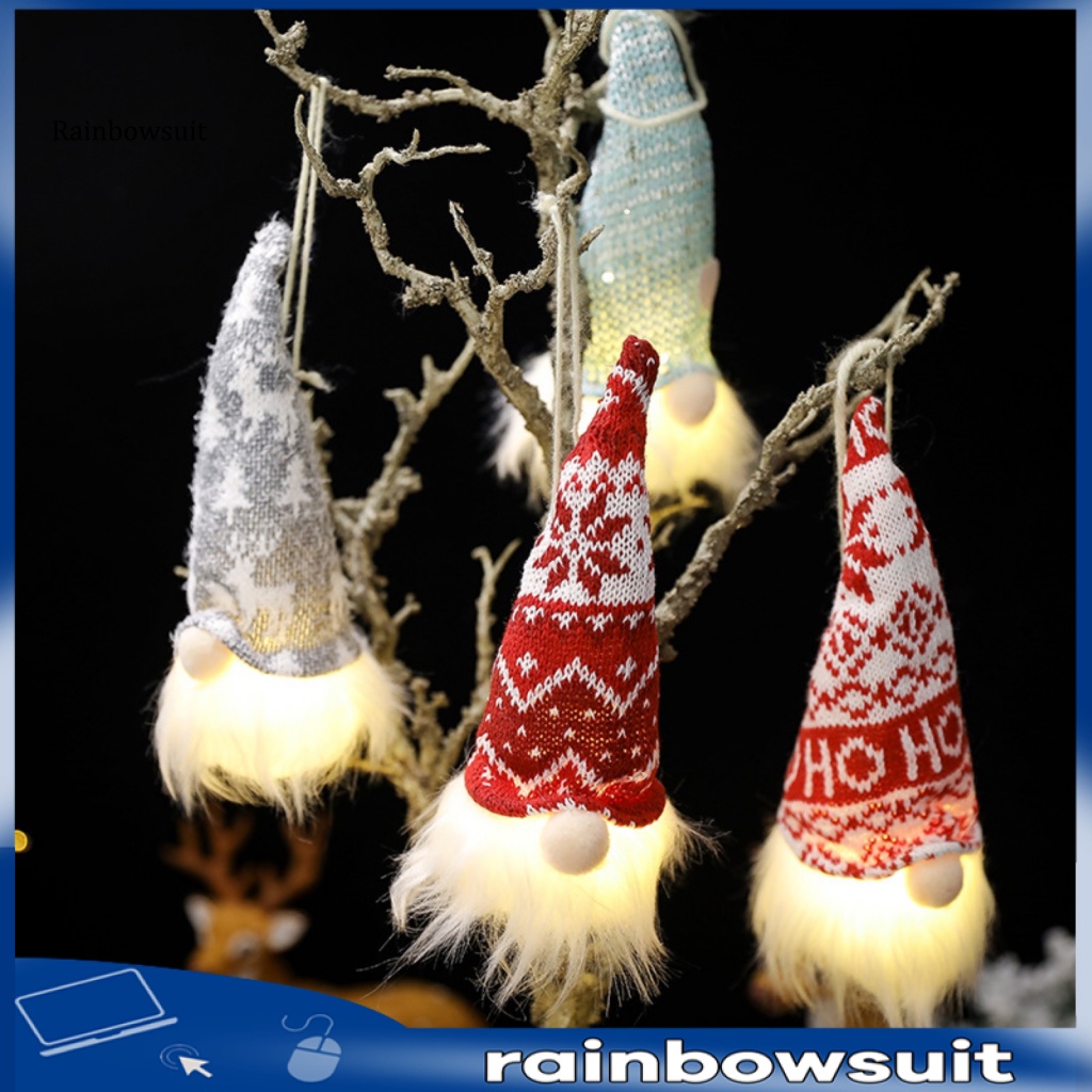 [RB] Búp Bê Vô Diện Đội Mũ Giáng Sinh Phát Sáng Đáng Yêu Trang Trí Không Mặt Đáng Yêu Cho Cây Thông Noel
