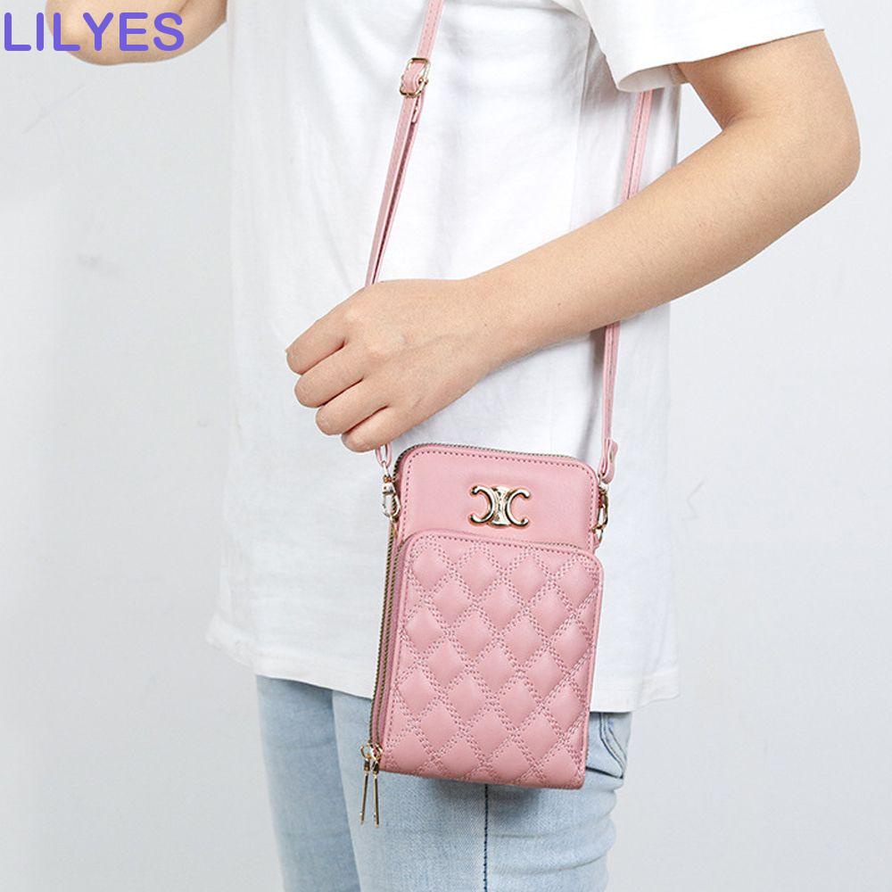LILYES Túi Da PU Đeo Chéo Có Khóa Kéo Phong Cách Vintage
