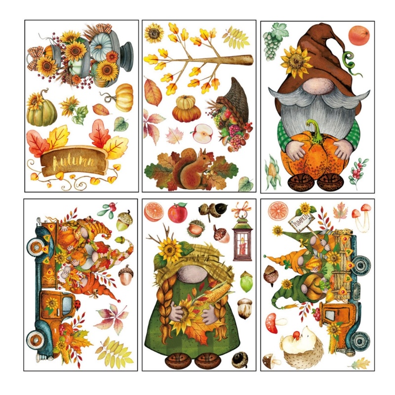 Set 9 Phụ Kiện Trang Trí Cửa Sổ Lễ Tạ Ơn Độc Đáo