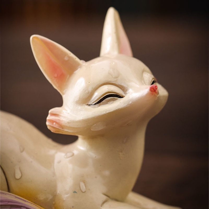 Mô Hình Thú Cưng Cáo Thiên Nga Bằng Gốm Sứ Thay Đổi Màu Sắc Trang Trí Nội Thất