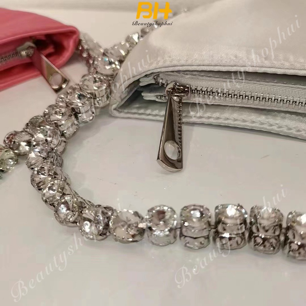 Túi Xách Đeo Vai Vải Satin Đính Kim Cương Lấp Lánh Thời Trang Xuân Hè Mới 2023 Cho Nữ