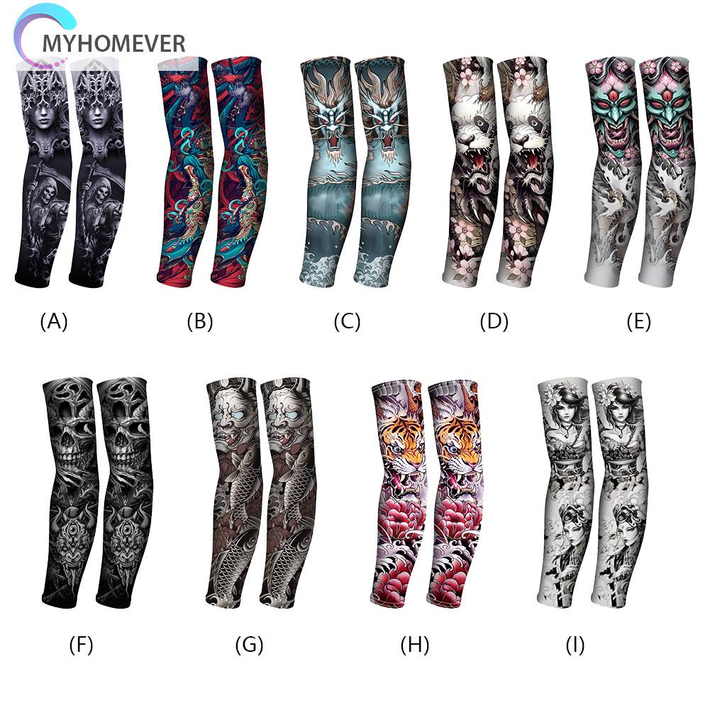 Vỏ Bọc Cánh Tay Hình Xăm Bằng Lụa Lạnh Gọn Nhẹ Di Động Cho Hoạt Động Thể Thao Ngoài Trời