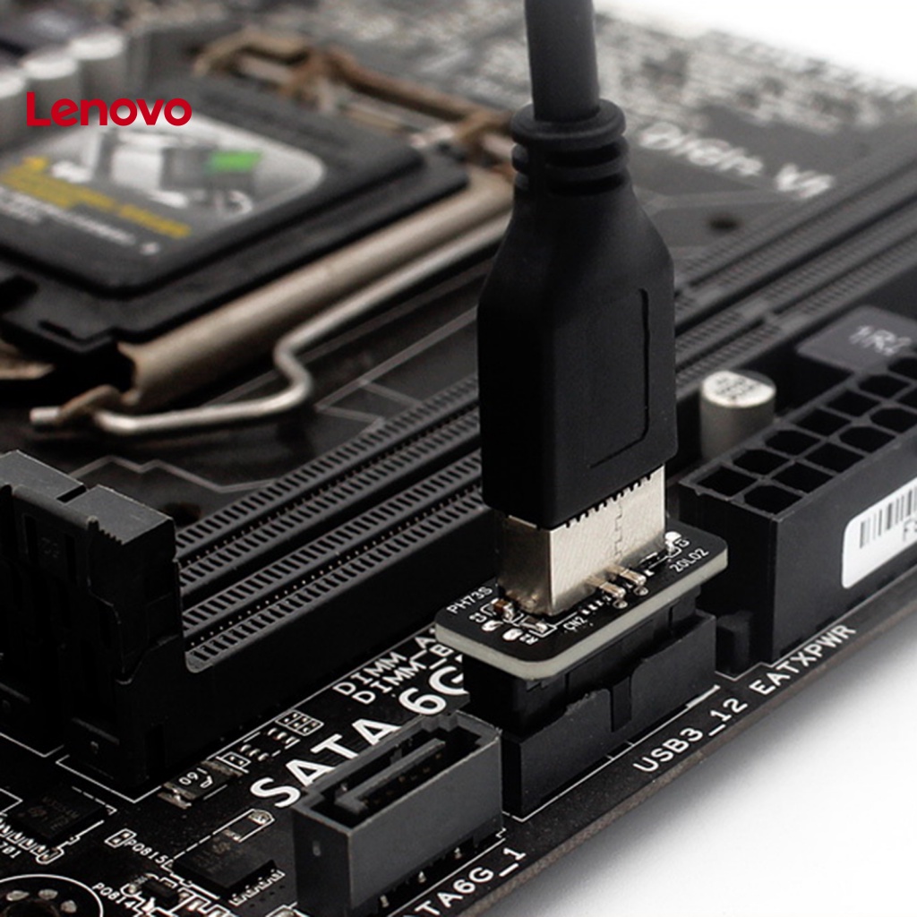 Đầu Chuyển Đổi USB 3.0 19P Sang Type E 90 Độ Chống Nhiễu Cho Máy Tính Thẻ