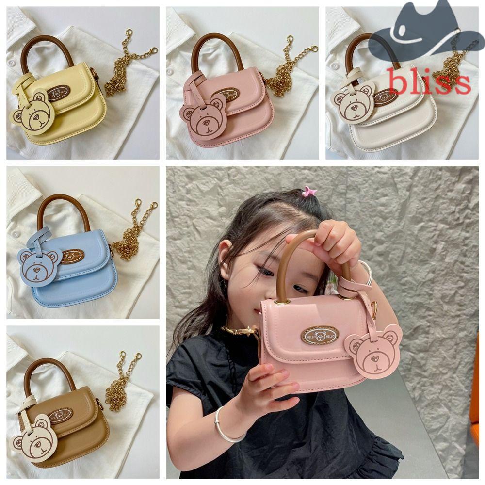 BLISS Túi Đeo Chéo Da PU Hình Yên Ngựa Và Gấu Hoạt Hình Dễ Thương Cho Bé