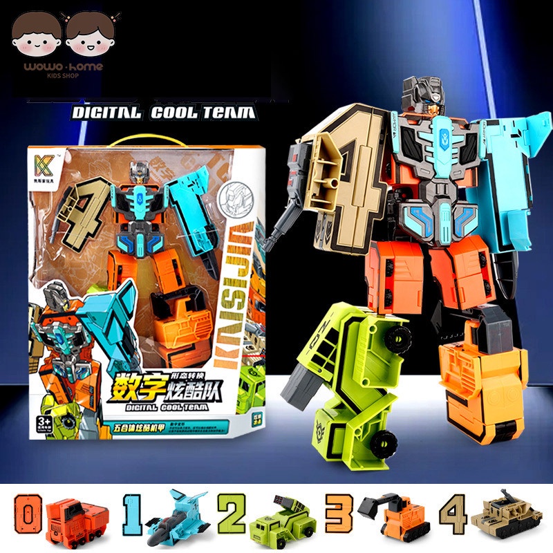 Bộ Đồ Chơi Lắp Ráp robot Biến Hình Chữ Số 0-9 Cỡ Lớn Mới Cho Bé Trai