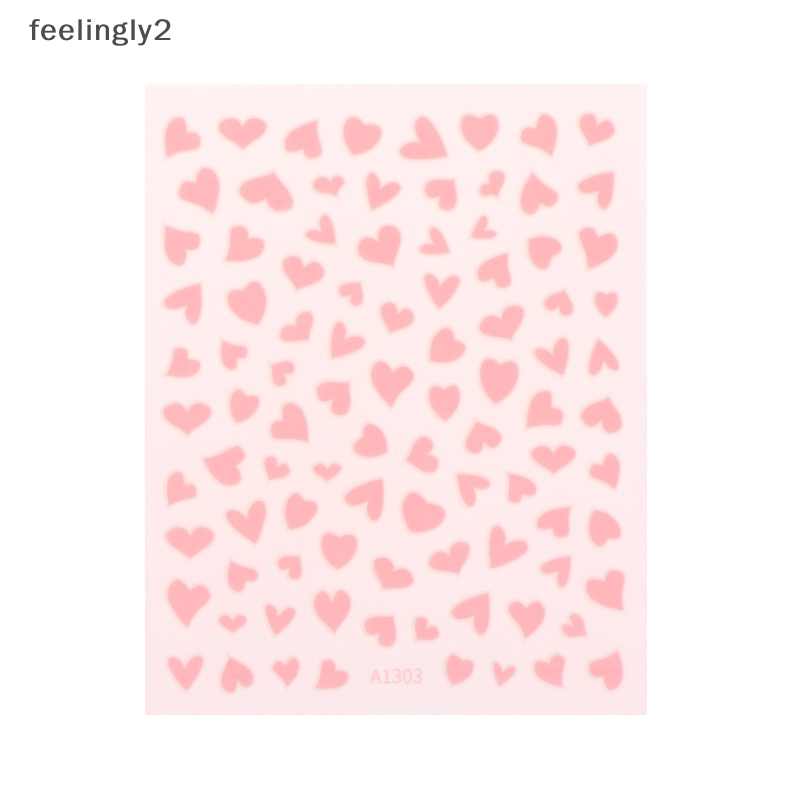 Miếng Dán Trang Trí Móng Tay Hình Trái Tim Màu Vàng Hồng Xinh Xắn