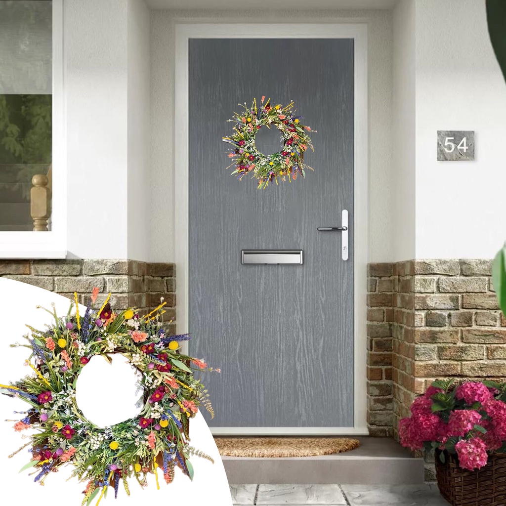 Vòng Hoa Treo Tường / Cửa Chống Chịu Thời Tiết Bắt Mắt Trang Trí Nhà Cửa