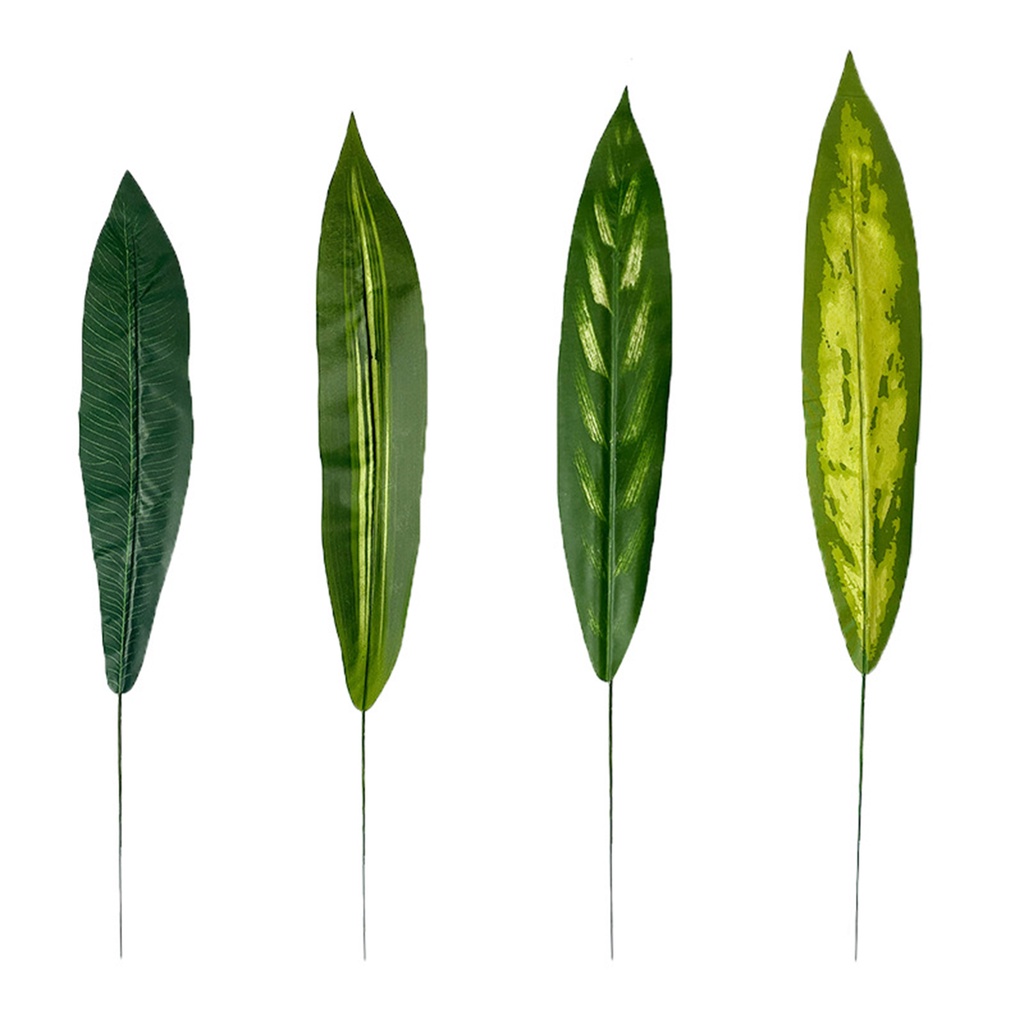 (Bất Ngờ Ngờ) 10 Lá Cọ Bằng Nhựa Màu Xanh Lá Cây Nhiệt Đới Không Cần Tưới Nước Trang Trí Nhà