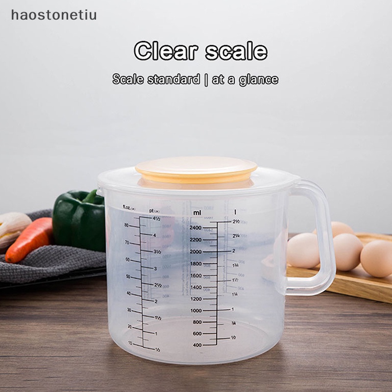 1 Cốc Đong Dung Tích 2.5L Bằng Nhựa Trong Suốt Kèm Nắp Đậy Tiện Dụng Cho Nhà Bếp